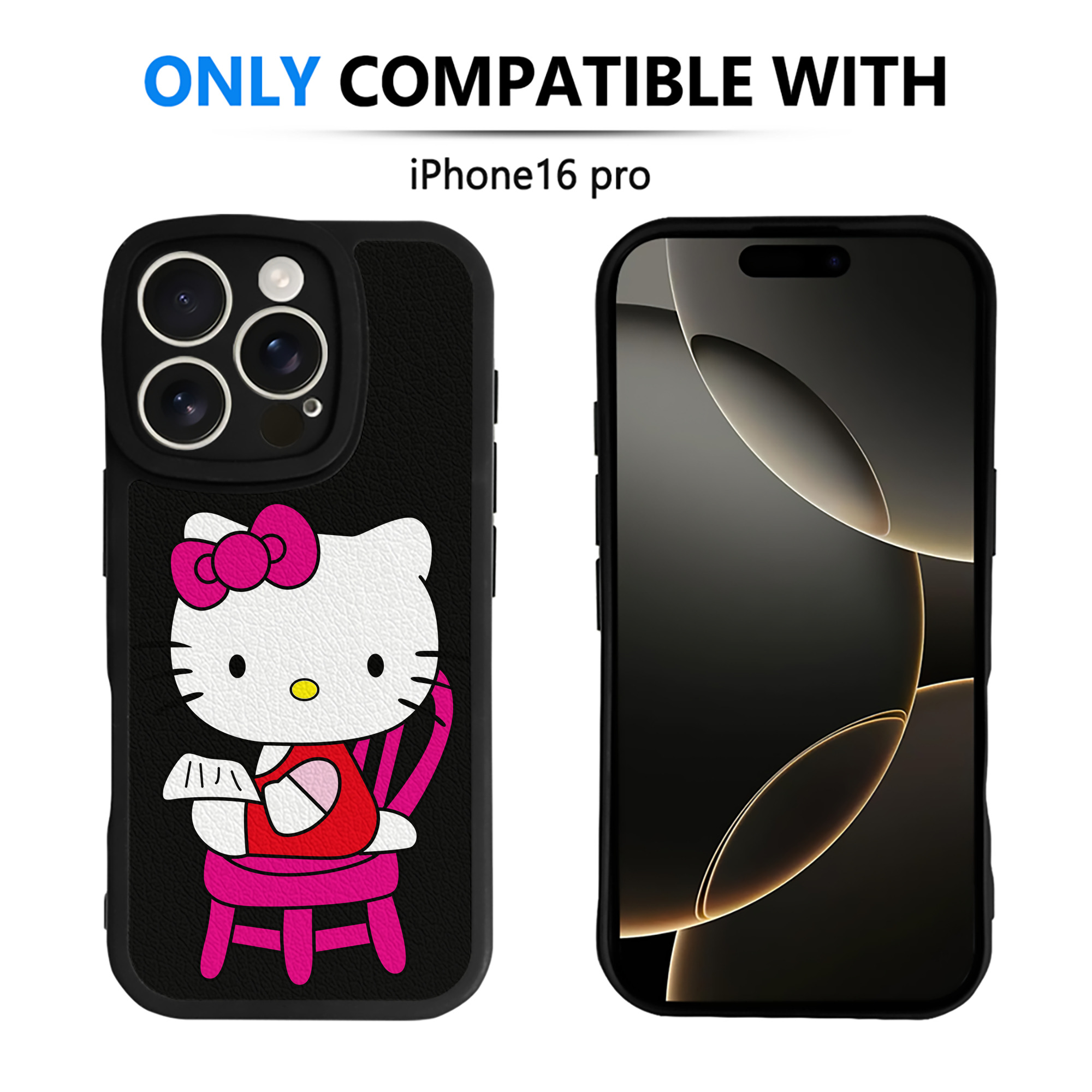 （画像用） Hello Kitty ハローキティ 【iPhone 16シリーズ対応】シリコンスマホケース（レザー調） 材質：シリコン